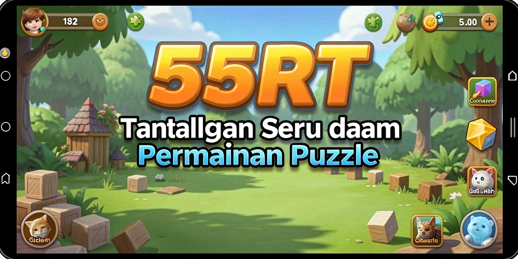 Screenshot gameplay 55RT dengan tantangan Puzzle seru.