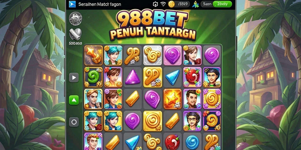 Gameplay seru di 988BET dengan tantangan Match-3.