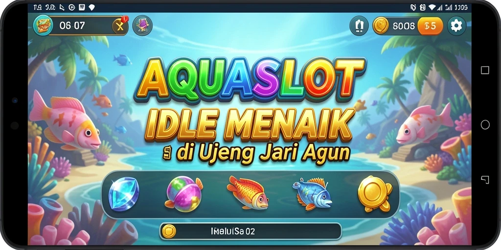 Tampilan gameplay AQUASLOT yang menarik dan penuh warna.