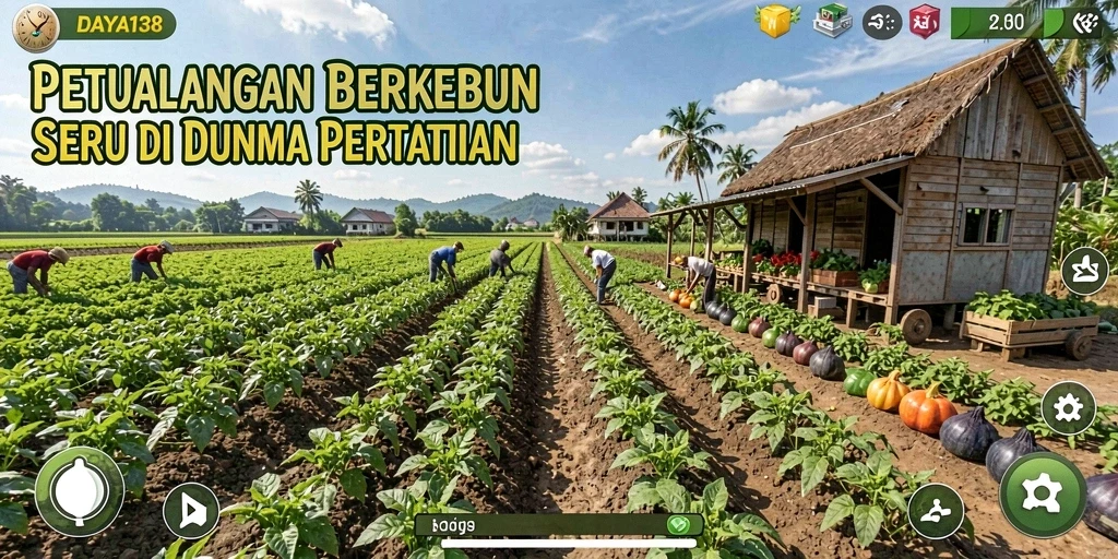 Tampilan screenshot permainan DAYA138 yang menampilkan aktivitas berkebun yang seru.