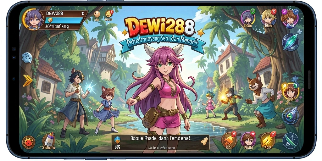Screenshot gameplay DEWI288 yang menampilkan karakter anime dalam aksi.