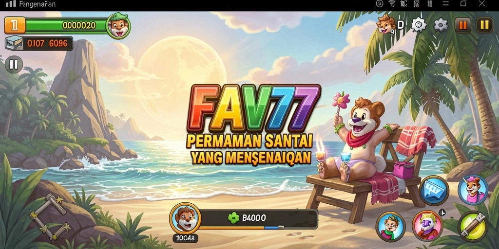 Tampilan permainan FAV77 yang menyenangkan dan penuh warna.