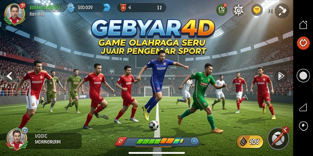 Screenshot gameplay GEBYAR4D dengan aksi olahraga yang menegangkan.