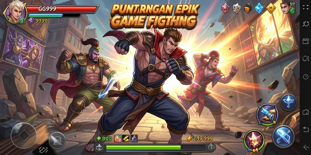 Tampilan aksi seru dalam gameplay bertarung di GG999.