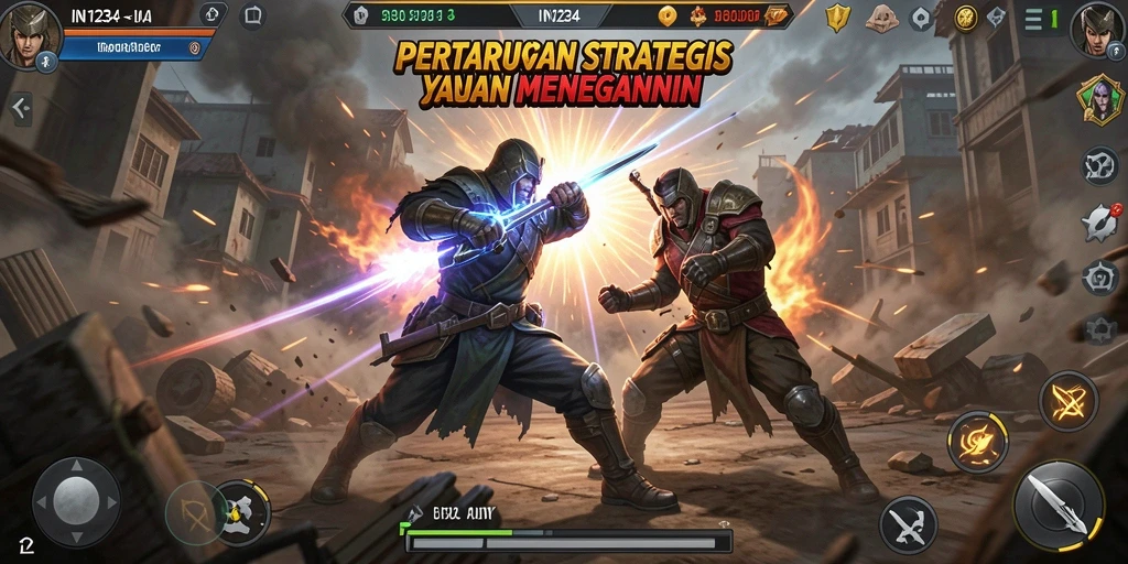 Tampilan gameplay menegangkan dalam IN1234 yang penuh strategi.