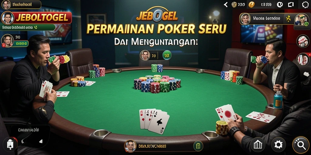 Tampilan gameplay menarik JEBOLTOGEL dalam aksi Poker.