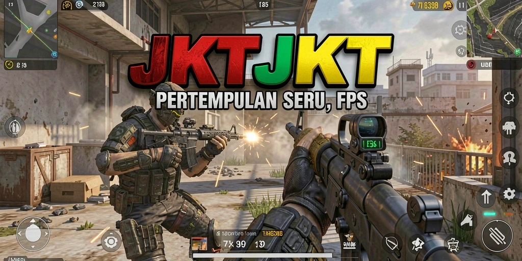 Screenshot JKTJKT menunjukkan aksi tembak-menembak yang intens dan mendebarkan.
