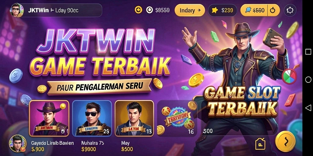 Tangkapan layar utama JKTWIN menunjukkan keseruan permainan Slot.