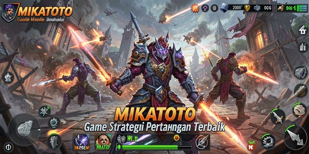 Tampilan gameplay menegangkan dalam MIKATOTO dengan strategi pertarungan.