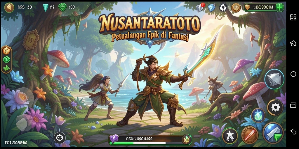 Tampilan gameplay mendalam di dunia fantasi NUSANTARATOTO.