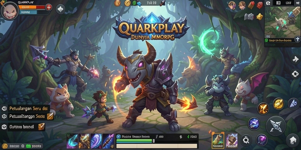 Tampilan gameplay seru dalam QUARKPLAY dengan grafis memukau.