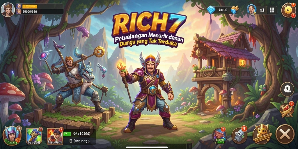 Gameplay RICH7 yang menegangkan dengan petualangan yang menantang.