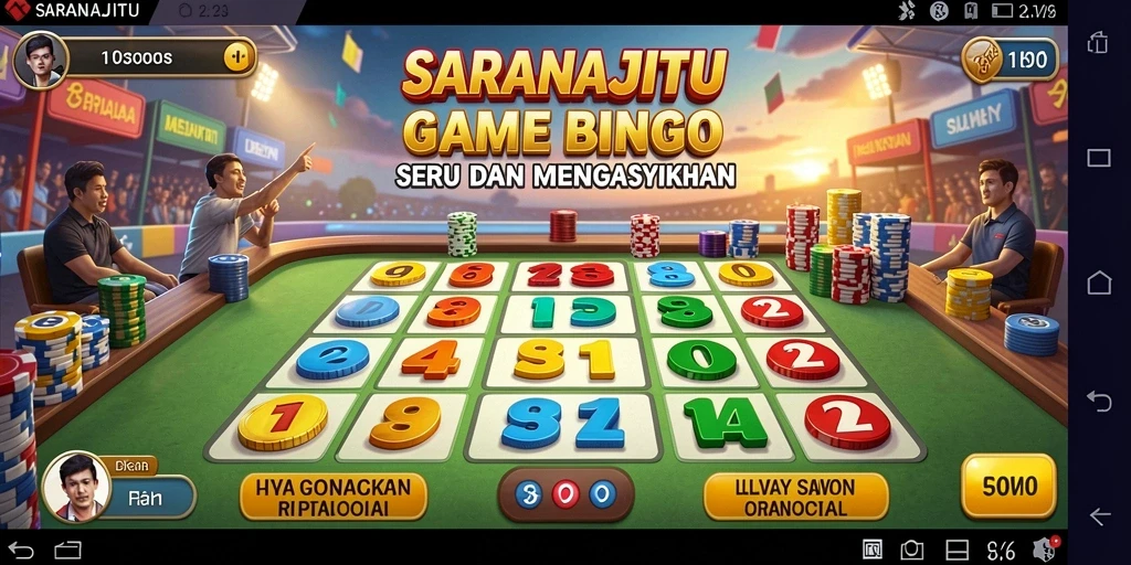 Tangkapan layar permainan SARANAJITU yang menampilkan keseruan Bingo.