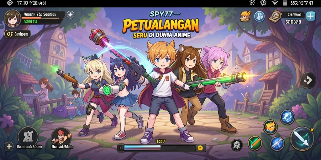 Gameplay seru di dunia anime SPY77 dengan karakter menarik.