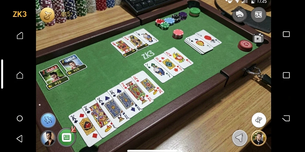 Screenshot gameplay ZK3 menampilkan suasana seru permainan Gaple.