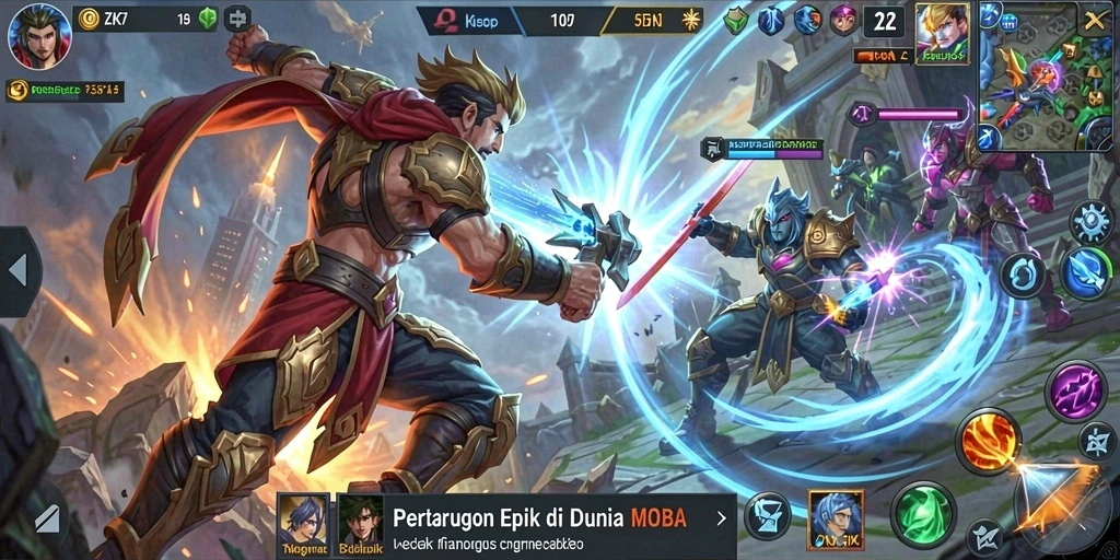 Tangkapan layar dari pertarungan seru di ZK7.